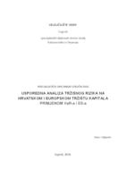 Usporedna analiza tržišnog rizika na hrvatskom i europskom tržištu kapitala primjenom VaR-a i ES-a