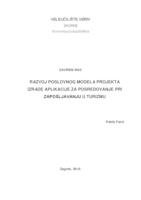 Razvoj poslovnog modela projekta izrade aplikacije za posredovanje pri zapošljavanju u turizmu