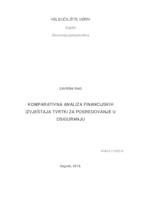 Komparativna analiza financijskih izvještaja tvrtki za posredovanje u osiguranju