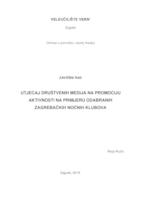Utjecaj društvenih medija na promociju aktivnosti na primjeru odabranih zagrebačkih noćnih klubova