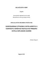 Gospodaranje otpadom u hotelijerstvu u kontekstu održivog razvoja na primjeru hotela Esplanade Zagreb