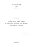 Utjecaj poslovnog turizma na poslovanje ugostiteljskog objekta u Starigradu, Paklenica