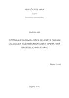 Ispitivanje zadovoljstva klijenata fiksnim uslugama telekomunikacijskih operatera u Republici Hrvatskoj