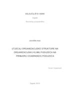 Utjecaj organizacijske strukture na organizacijsku klimu poduzeća na primjeru odabranog poduzeća