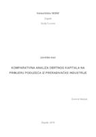 Komparativna analiza obrtnog kapitala na primjeru poduzeća iz prerađivačke industrije