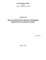 prikaz prve stranice dokumenta Analiza percepcije publike o programu manifestacije Goričkih večeri