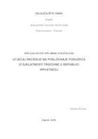 prikaz prve stranice dokumenta Utjecaj recesije na poslovanje poduzeća iz djelatnosti trgovine u Republici Hrvatskoj