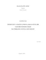 prikaz prve stranice dokumenta Osobitosti i izazovi upravljanja hotelom tijekom korona krize na primjeru hotela Antunović