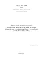 prikaz prve stranice dokumenta Usporedna analiza promjena državnih poreza i kretanja proizvodnje i potrošnje u Republici Hrvatskoj