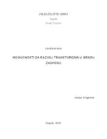 prikaz prve stranice dokumenta Mogućnosti za razvoj transturizma u gradu Zagrebu  