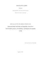 prikaz prve stranice dokumenta Oporezivanje dohotka od kapitala, imovine i imovinskih prava u Hrvatskoj i zemljama Europske unije 