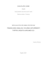 prikaz prve stranice dokumenta Financijska analiza i ocjena uspješnosti tvrtke Croatia Airlines d.d.