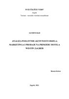 prikaz prve stranice dokumenta Analiza poslovnih aktivnosti odjela marketinga i prodaje na primjeru hotela Westin Zagreb