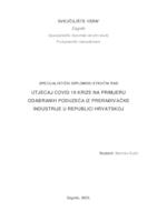 prikaz prve stranice dokumenta Utjecaj COVID-19 krize na primjeru odabranih poduzeća iz prerađivačke industrije u Republici Hrvatskoj