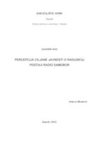 prikaz prve stranice dokumenta Percepcija ciljane javnosti o radijskoj postaji Radio Samobor
