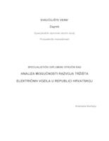prikaz prve stranice dokumenta Analiza mogućnosti razvoja tržišta električnih vozila u Republici Hrvatskoj