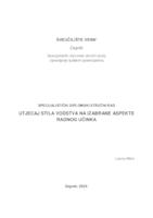 prikaz prve stranice dokumenta Utjecaj stila vodstva na izabrane aspekte radnog učinka