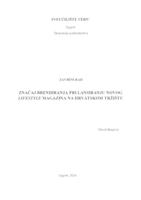 prikaz prve stranice dokumenta Značaj brendiranja pri lansiranju novog lifestyle magazina na hrvatskom tržištu