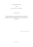 prikaz prve stranice dokumenta Analiza političke komunikacije tijekom predizborne kampanje za hrvatske parlamentarne izbore 2024. na TikToku 