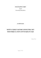 prikaz prve stranice dokumenta Motivacijski faktori zaposlenika IKT industrije za inovativno djelovanje