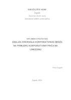 prikaz prve stranice dokumenta Analiza kreiranja korporativnog imidža na primjeru korporativnih priča na LinkedInu