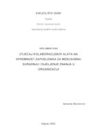 prikaz prve stranice dokumenta Utjecaj kolaboracijskih alata na spremnost zaposlenika za međusobnu suradnju i dijeljenje znanja u organizaciji