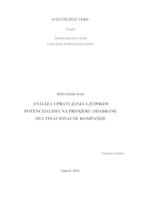 prikaz prve stranice dokumenta Analiza upravljanja ljudskim potencijalima na primjeru odabrane multinacionalne kompanije
