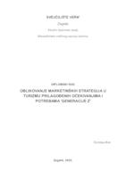 prikaz prve stranice dokumenta Oblikovanje marketinških strategija u turizmu prilagođenih očekivanjima i potrebama "generacije Z"