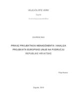 prikaz prve stranice dokumenta Prikaz projektnog menadžmenta i analiza projekata Europske unije na području Republike Hrvatske