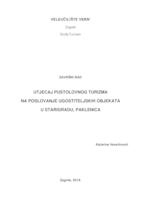 prikaz prve stranice dokumenta Utjecaj poslovnog turizma na poslovanje ugostiteljskog objekta u Starigradu, Paklenica