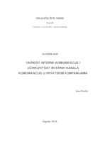 prikaz prve stranice dokumenta Važnost interne komunikacije i učinkovitost internih kanala komunikacije u hrvatskim kompanijama